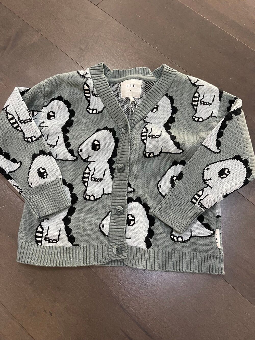 Hux Baby Dino Boxy Cardigan 4 Toddler